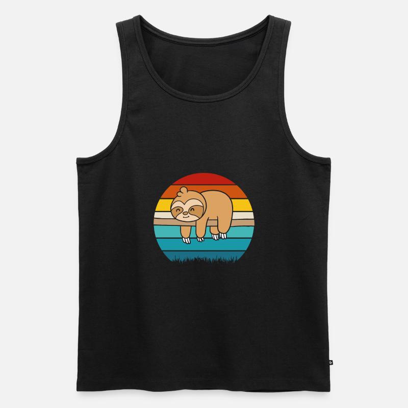Faultier - Männer Premium Bio Tank Top - Schwarz
