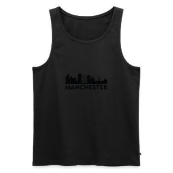 Manchester England Hauptstadt Skyline UK - Männer Premium Bio Tank Top - Schwarz - Vorne - AI Model Male 178 light (178cm)