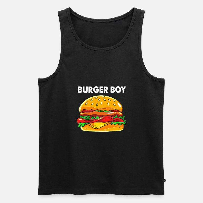 Cheeseburger Burger - Männer Premium Bio Tank Top - Schwarz