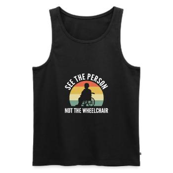 Rollstuhl - Männer Premium Bio Tank Top - Schwarz - Vorne - Michal (187cm)
