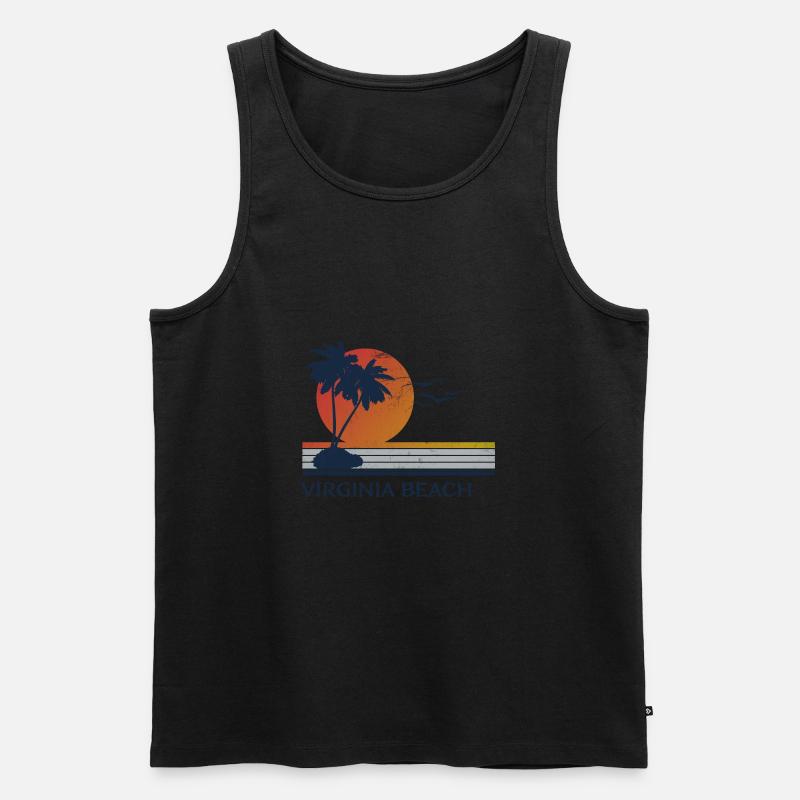 Virginia Beach - Männer Premium Bio Tank Top - Schwarz