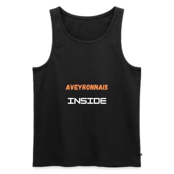 t-shirt aveyron, aveyronnais. Humour cadeau - Débardeur bio Premium Homme - noir - Devant - Michal (187cm)