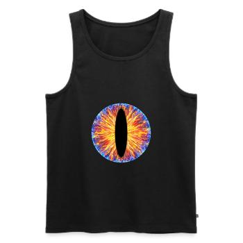 Drachenauge - Feuer und Wasser - Männer Premium Bio Tank Top - Schwarz - Vorne - AI Model Male 178 light (178cm)