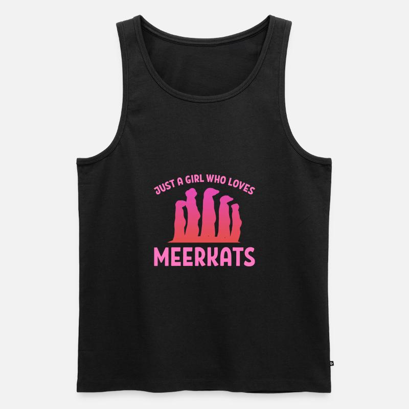 Erdmännchen Mädchen Tochter - Männer Premium Bio Tank Top - Schwarz