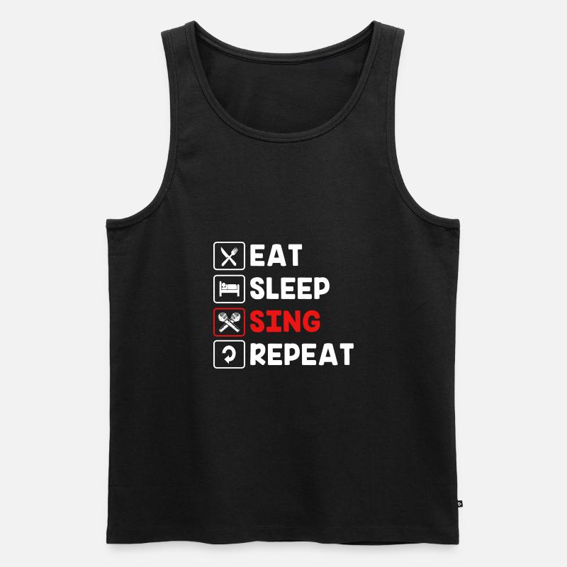 Karaoke - Männer Premium Bio Tank Top - Schwarz