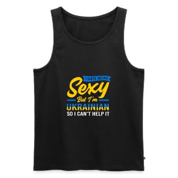Ukraine - Männer Premium Bio Tank Top - Schwarz - Vorne - Michal (187cm)