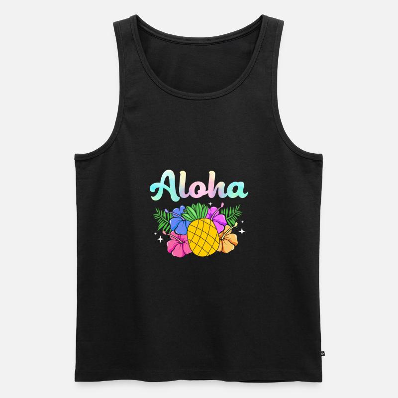 Maui Hawaii Hawaiian - Männer Premium Bio Tank Top - Schwarz