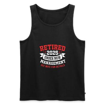 Retirement 2025 Pensioner Pension Pensioner - Men's Premium Organic Tank Top - black - Front - Michal (187cm)