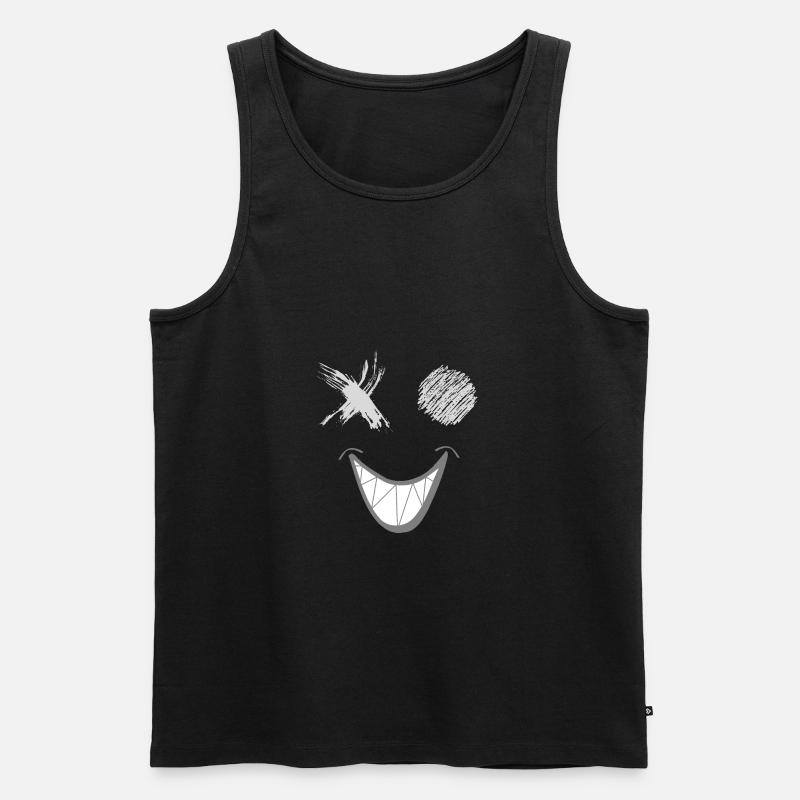 Smile - Männer Premium Bio Tank Top - Schwarz