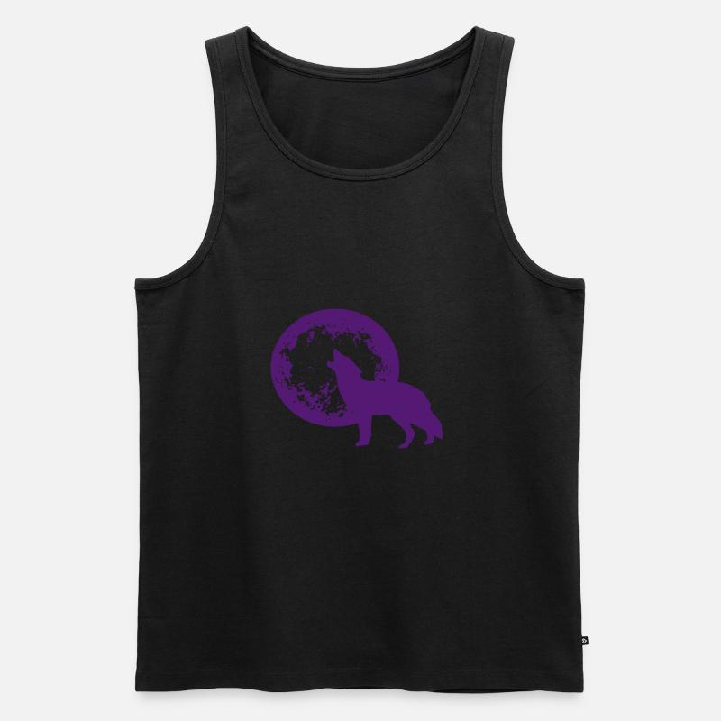 Heulender Wolf - Männer Premium Bio Tank Top - Schwarz