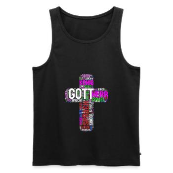 The Bible - Men's Premium Organic Tank Top - black - Front - AI Model Male 178 light (178cm)
