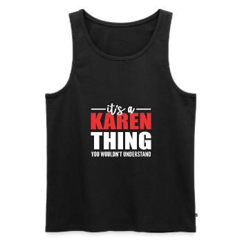 Karen - Men's Premium Organic Tank Top - black - Front - Michal (187cm)