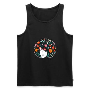 Afro Latina - Men's Premium Organic Tank Top - black - Front - AI Model Male 178 light (178cm)