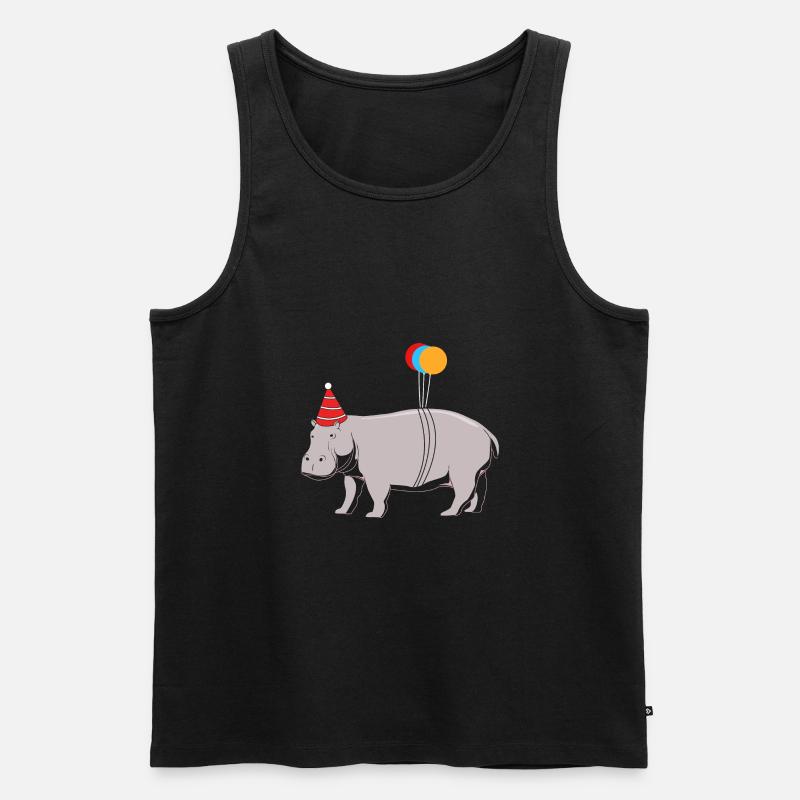 Nilpferd - Männer Premium Bio Tank Top - Schwarz