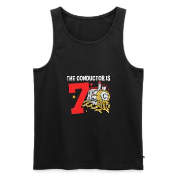 Children's Birthday Train Train Driver Locomotive - Men's Premium Organic Tank Top - black - Front - Michal (187cm)