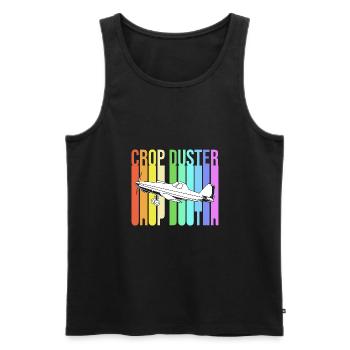 Crop Duster Airplane Pilot Gift - Men's Premium Organic Tank Top - black - Front - Michal (187cm)