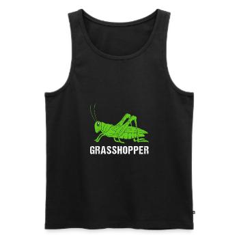 Grashüpfer Heuschrecke - Männer Premium Bio Tank Top - Schwarz - Vorne - AI Model Male 178 light (178cm)