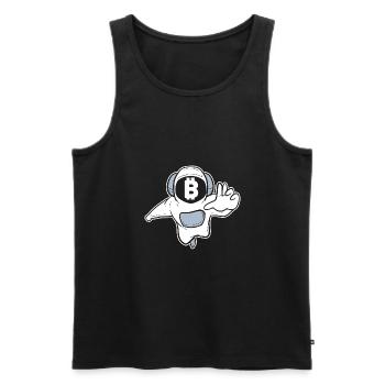Bitcoin - Men's Premium Organic Tank Top - black - Front - Michal (187cm)