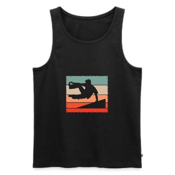 Parkour - Freerunning Design - Männer Premium Bio Tank Top - Schwarz - Vorne - Michal (187cm)