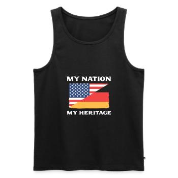 American German - Men's Premium Organic Tank Top - black - Front - Michal (187cm)