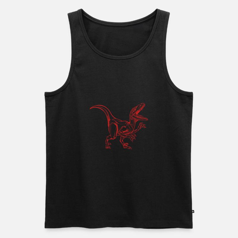Velociraptor - Männer Premium Bio Tank Top - Schwarz