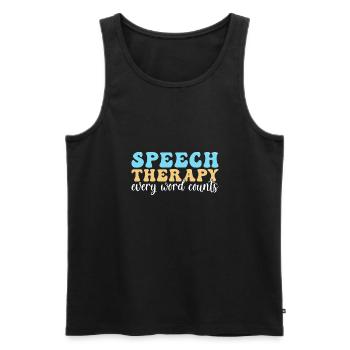 Sprachtherapie Sprachtherapeut - Männer Premium Bio Tank Top - Schwarz - Vorne - AI Model Male 178 light (178cm)