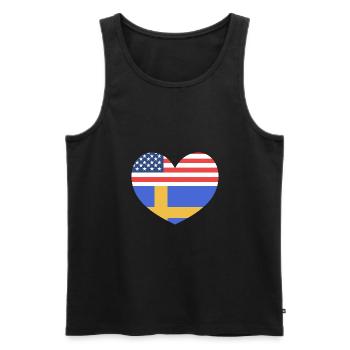 Schweden Schwedisch - Männer Premium Bio Tank Top - Schwarz - Vorne - AI Model Male 178 light (178cm)