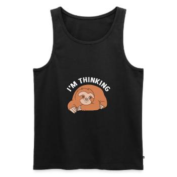 Sloth - Men's Premium Organic Tank Top - black - Front - AI Model Male 178 light (178cm)