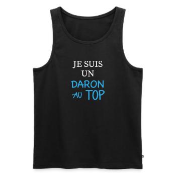 Je suis un daron au top - Débardeur bio Premium Homme - noir - Devant - AI Model Male 178 light (178cm)