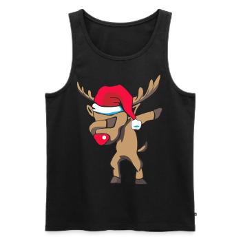 dabbing Rudolph as a gift for Christmas - Men's Premium Organic Tank Top - black - Front - AI Model Male 178 light (178cm)
