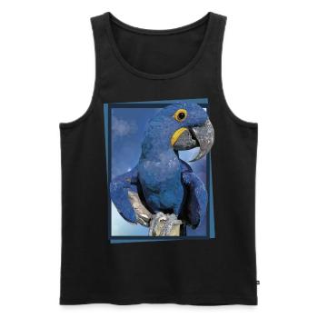 Hyacinth Macaw - Men's Premium Organic Tank Top - black - Front - AI Model Male 178 light (178cm)