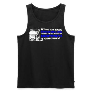 Trucker Brummi Fahrer Disponent Spruch Zugmaschine - Männer Premium Bio Tank Top - Schwarz - Vorne - Michal (187cm)