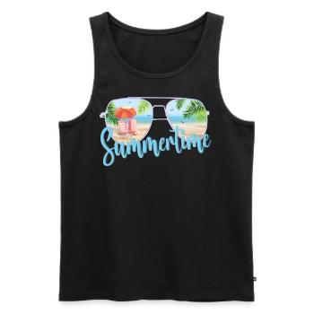 Summertime - Männer Premium Bio Tank Top - Schwarz - Vorne - AI Model Male 178 light (178cm)