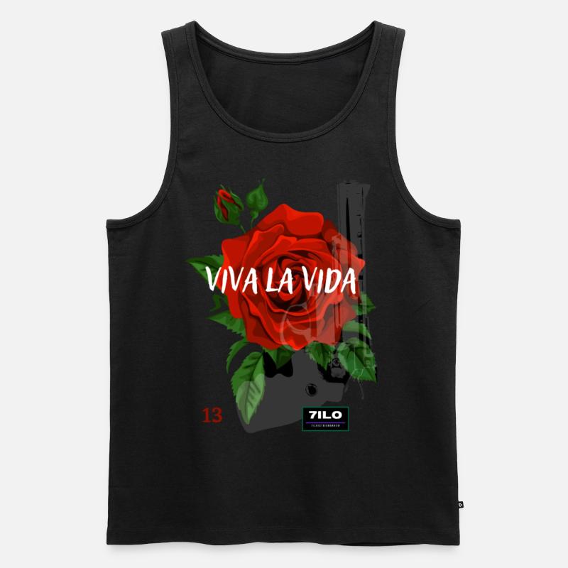 Rose 13 - Männer Premium Bio Tank Top - Schwarz