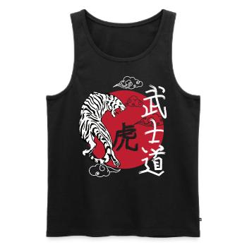 Japan Tiger Japanese Art - Men's Premium Organic Tank Top - black - Front - AI Model Male 178 light (178cm)
