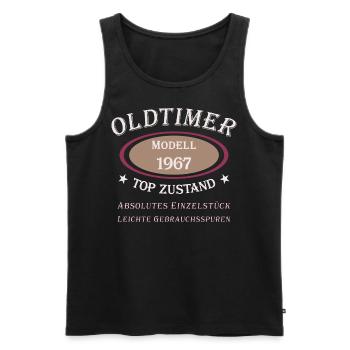 Oldtimer 55th birthday 1967 Absolute unique piece - Men's Premium Organic Tank Top - black - Front - AI Model Male 178 light (178cm)