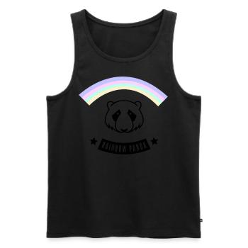 Rainbow Panda - Männer Premium Bio Tank Top - Schwarz - Vorne - Michal (187cm)