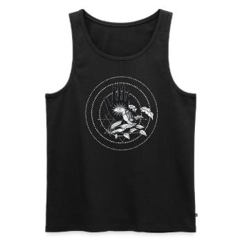 Beautiful Evil Eye Hamsa Hand Design - Männer Premium Bio Tank Top - Schwarz - Vorne - AI Model Male 178 light (178cm)