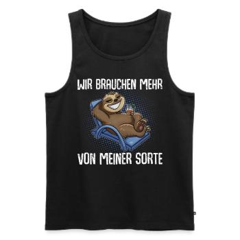 Wir Brauchen Mehr Von Meiner Sorte - Männer Premium Bio Tank Top - Schwarz - Vorne - AI Model Male 178 light (178cm)