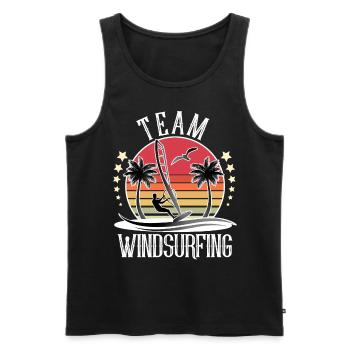 Windsurfing Windsurfer Windsurf Team - Men's Premium Organic Tank Top - black - Front - AI Model Male 178 light (178cm)