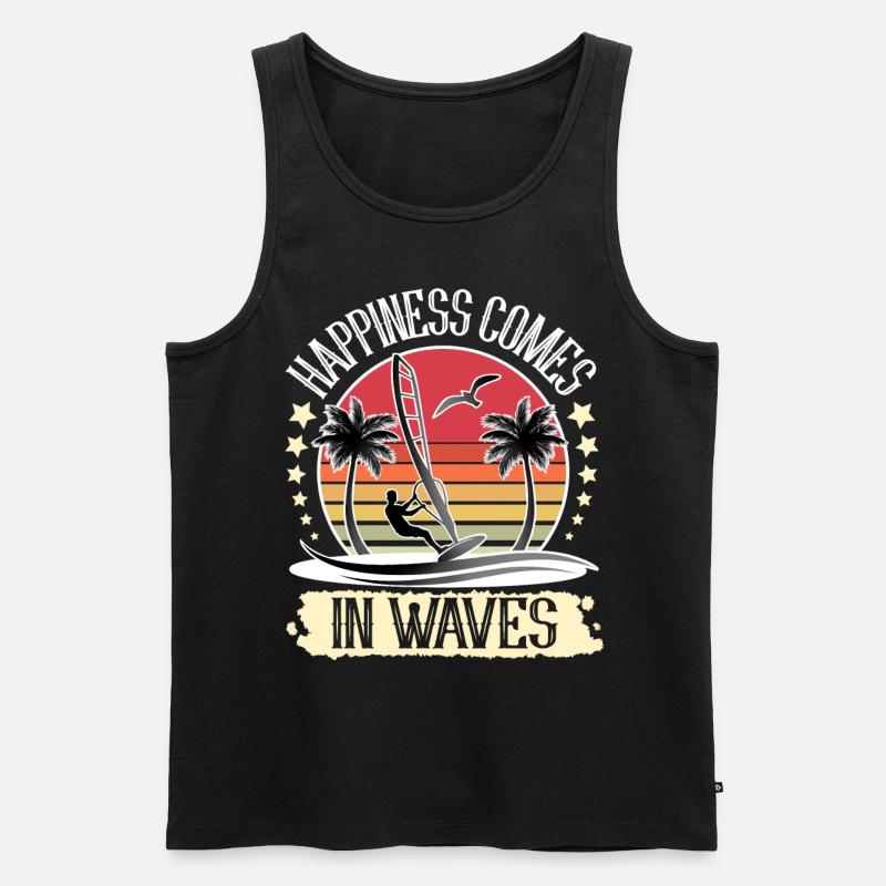 Windsurfen Windsurfer Windsurf - Männer Premium Bio Tank Top - Schwarz
