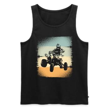 Quad VTT Tout-terrain Quad Riders - Débardeur bio Premium Homme - noir - Devant - AI Model Male 178 light (178cm)