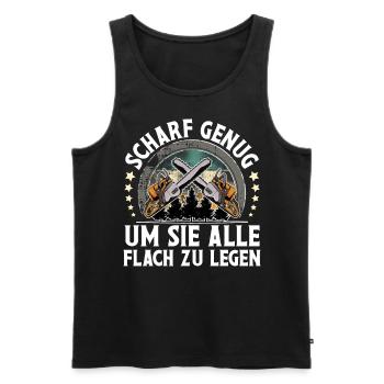 Holzfäller - Männer Premium Bio Tank Top - Schwarz - Vorne - Michal (187cm)