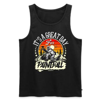 Paintball - Männer Premium Bio Tank Top - Schwarz - Vorne - Michal (187cm)