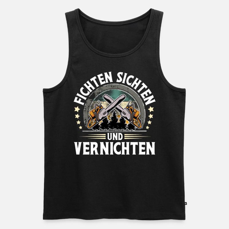 Holzfäller - Männer Premium Bio Tank Top - Schwarz