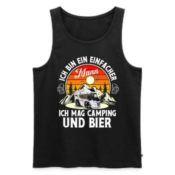 Camping Camper Campen - Männer Premium Bio Tank Top - Schwarz - Vorne - AI Model Male 178 light (178cm)