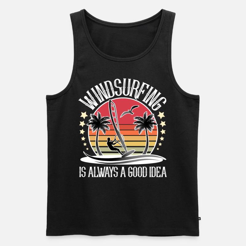 Windsurfing Windsurfer Windsurf - Men's Premium Organic Tank Top - black