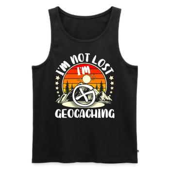 Geocaching Geocacher Geocache - Männer Premium Bio Tank Top - Schwarz - Vorne - AI Model Male 178 light (178cm)