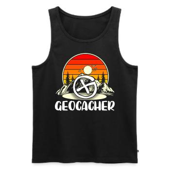 Geocaching Geocacher Geocache - Männer Premium Bio Tank Top - Schwarz - Vorne - AI Model Male 178 light (178cm)