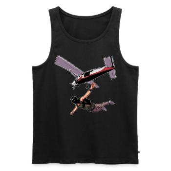 Skydiving Parachuting Parachute - Men's Premium Organic Tank Top - black - Front - AI Model Male 178 light (178cm)